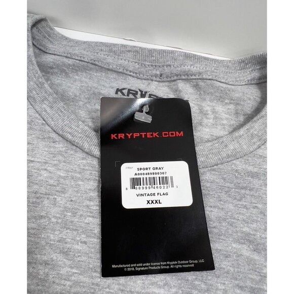 Kryptek Vintage Flag T-Shirt Mens XXXL Sport Gray New W/Tags - Picture 3 of 5